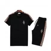 2020 tee shirt gucci homme Tracksuit manche courte broderie g side grid